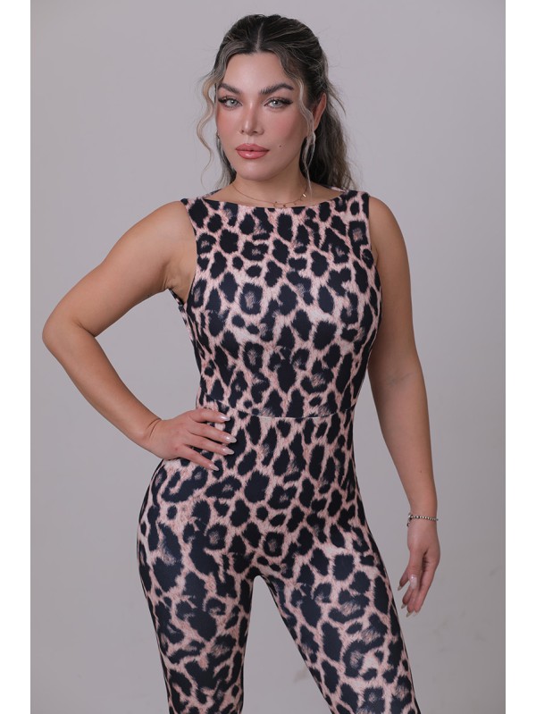 Lafitwear leopard - print one - piece skinny - leg jumpsuit