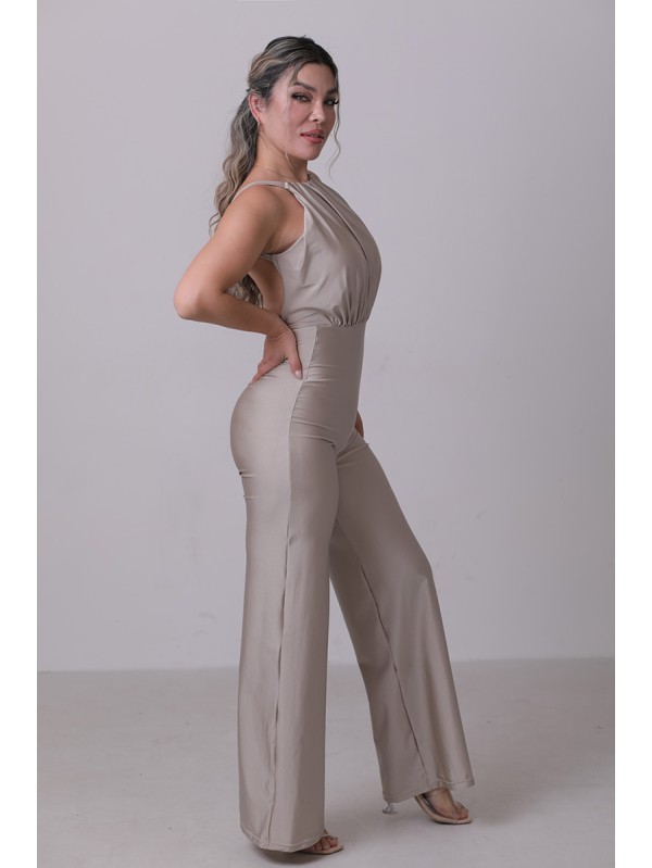Vintage pleats wide leg jumpsuit 