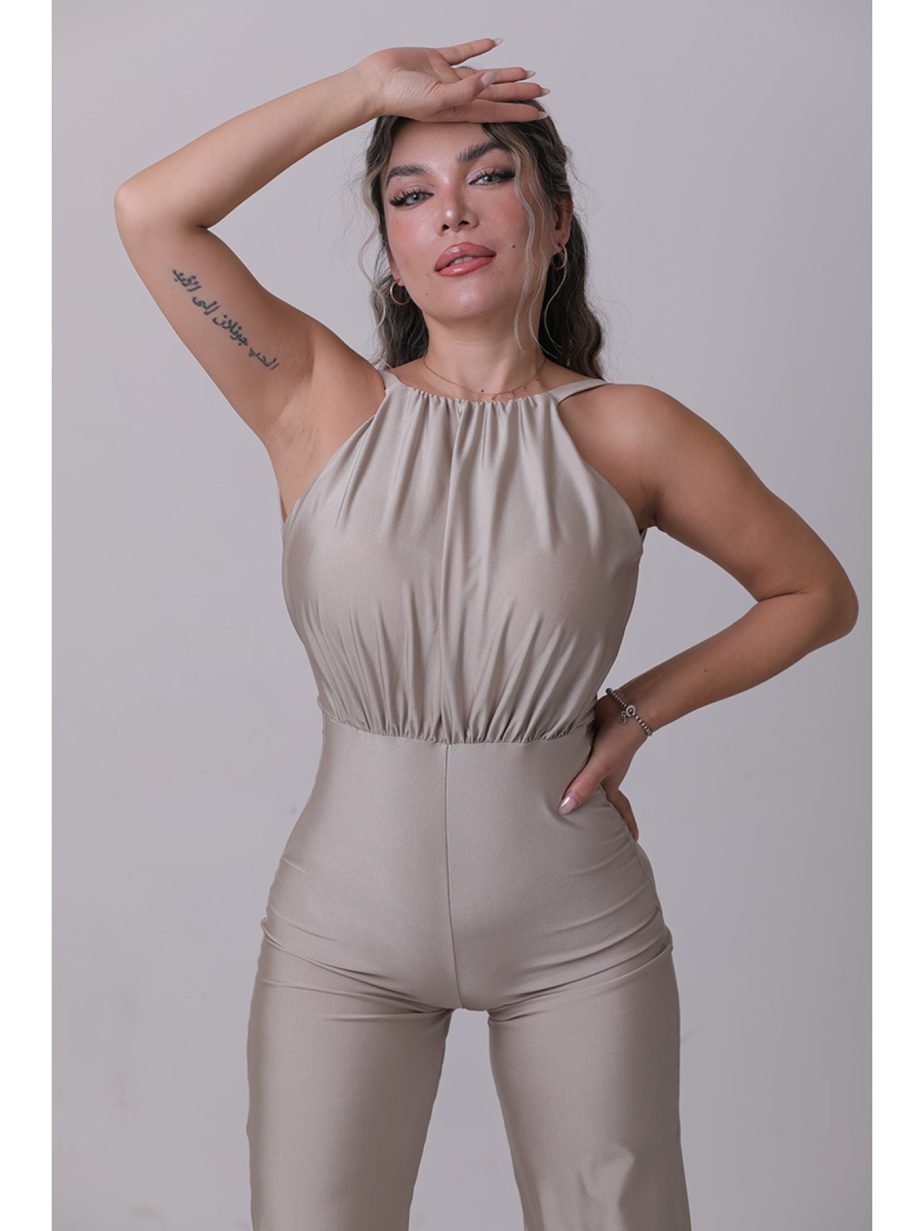 Vintage pleats wide leg jumpsuit  
