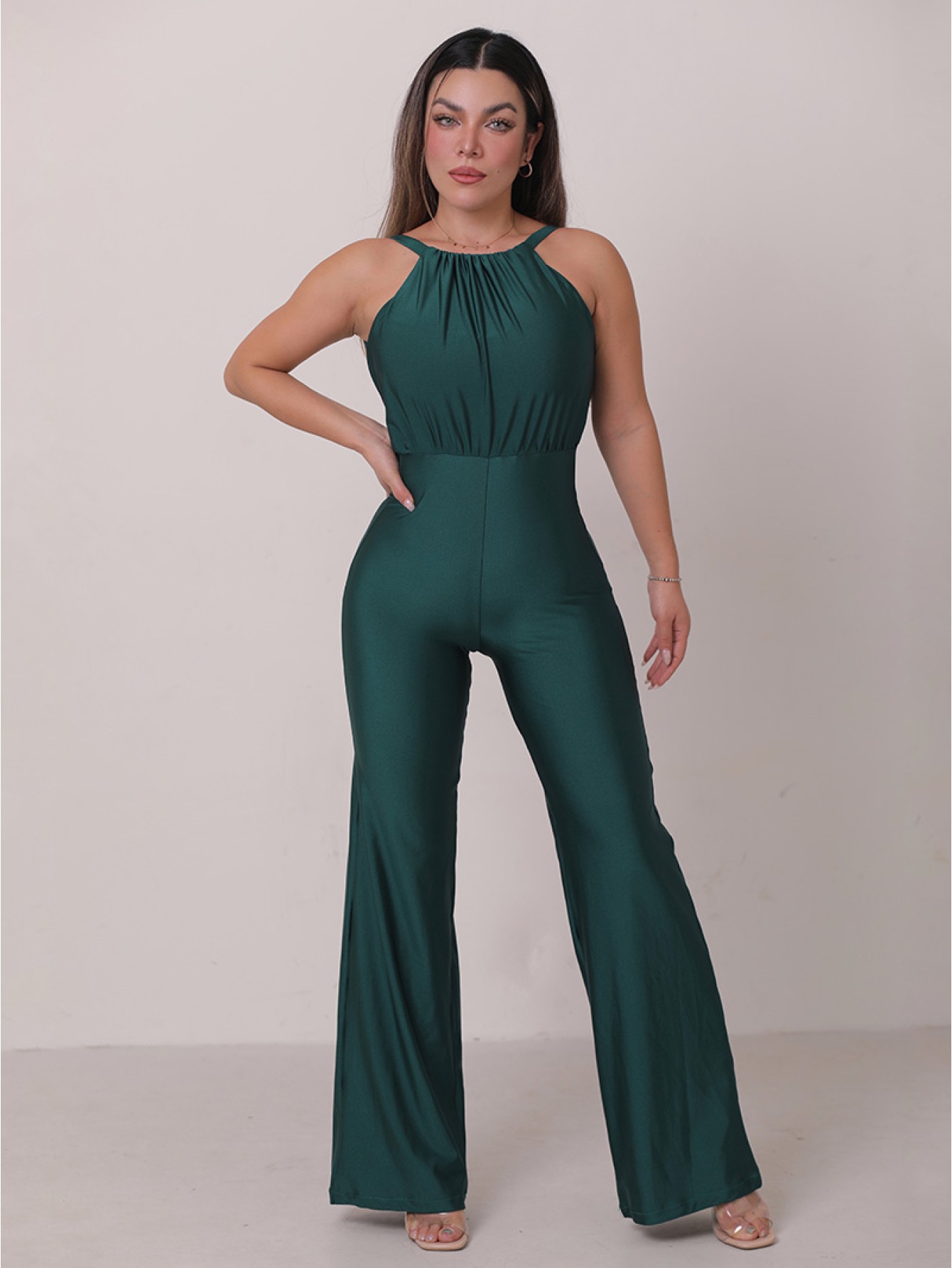 Vintage pleats wide leg jumpsuit  