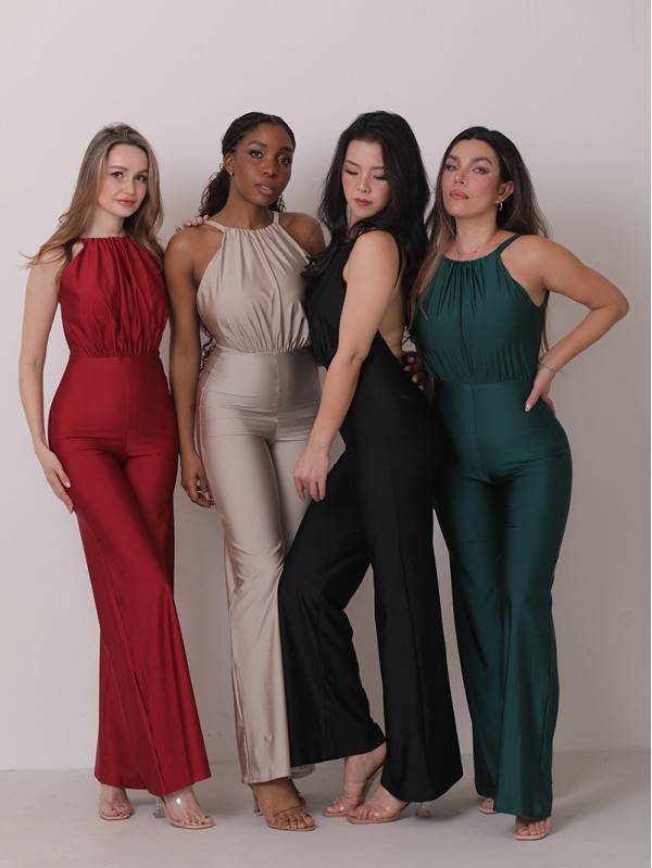Vintage pleats wide leg jumpsuit 