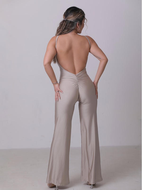 Vintage pleats wide leg jumpsuit 