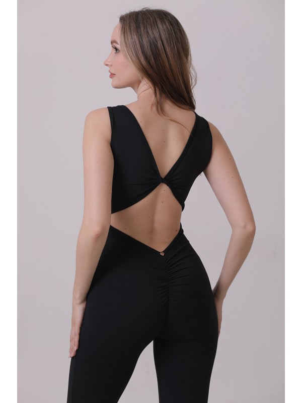 Twist sporty flare jumpsuit 
