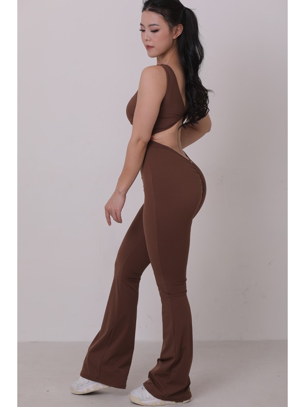 Twist sporty flare jumpsuit 
