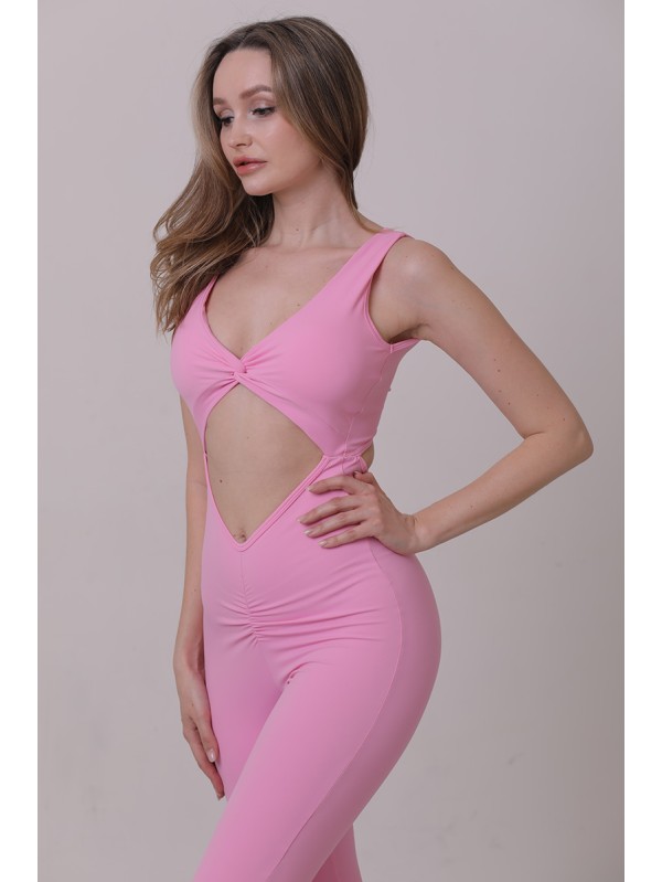 Twist sporty flare jumpsuit 