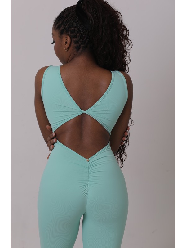 Twist sporty flare jumpsuit 