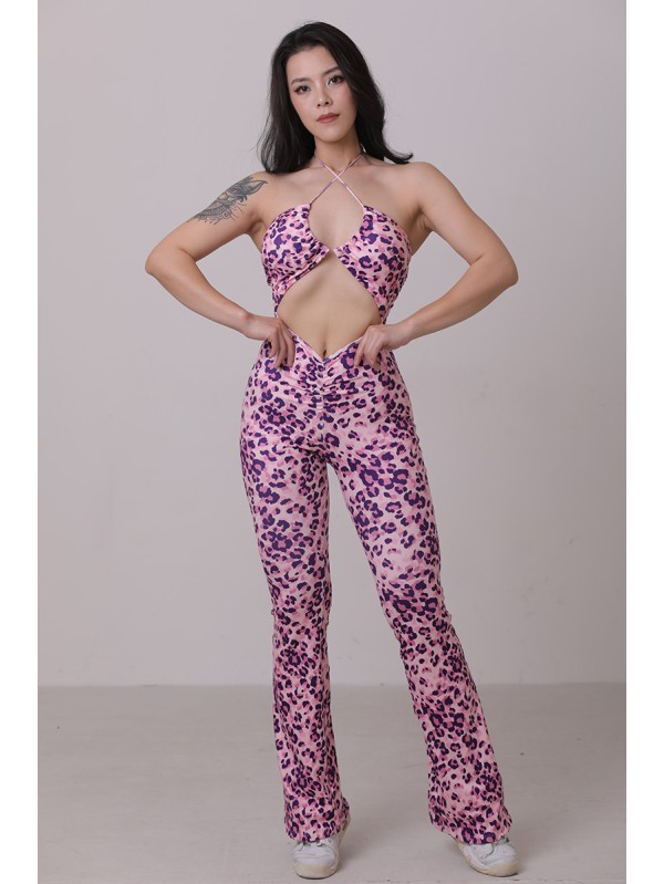 Cross tube flare jumpsuit 