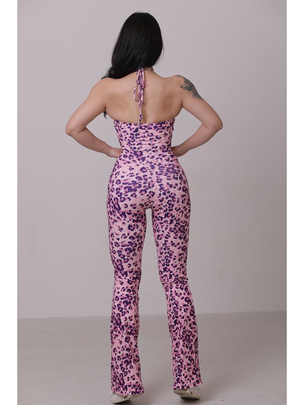 Cross tube flare jumpsuit 