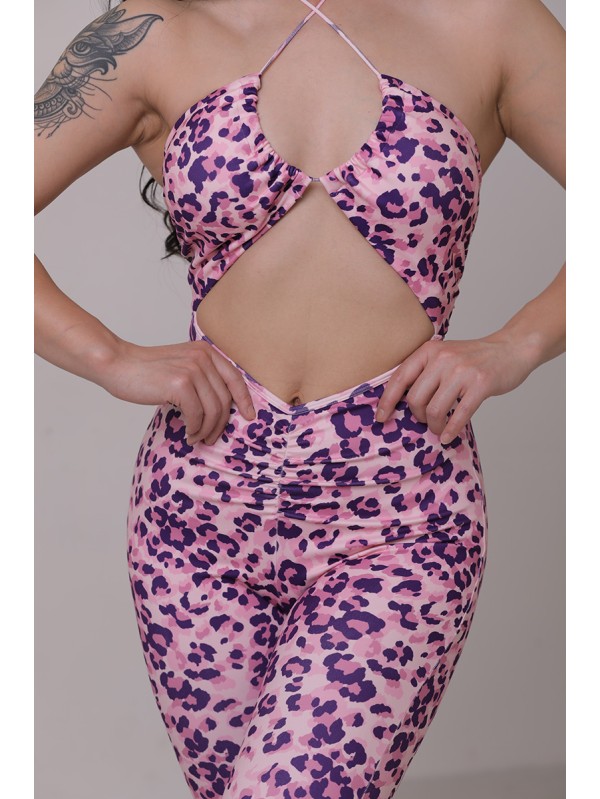 Cross tube flare jumpsuit 