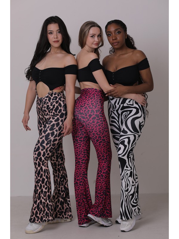 Off shoulder suspender flare jumpsuit 