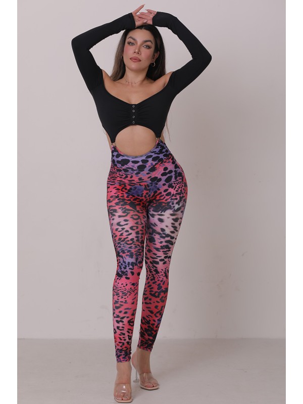 Lafitwear original one - shoulder long - sleeve snap - button bodysuit with built - in bra pads, loops, and fitness - dance - inspired patchwork design 