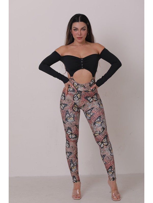 Lafitwear original one - shoulder long - sleeve snap - button bodysuit with built - in bra pads, loops, and fitness - dance - inspired patchwork design