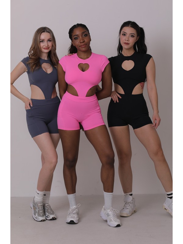 lafitwear original European and American peach heart hollow fitness yoga exercise nylon women's jumpsuit sexy big show