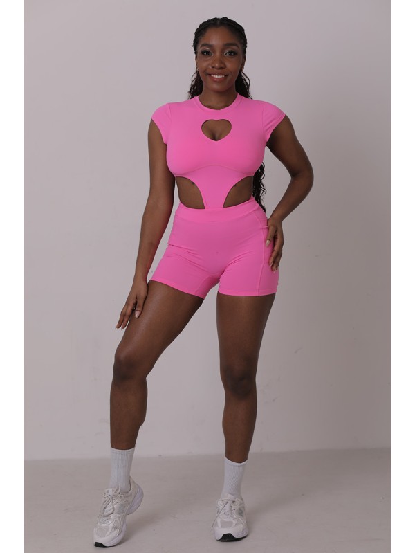 lafitwear original European and American peach heart hollow fitness yoga exercise nylon women's jumpsuit sexy big show