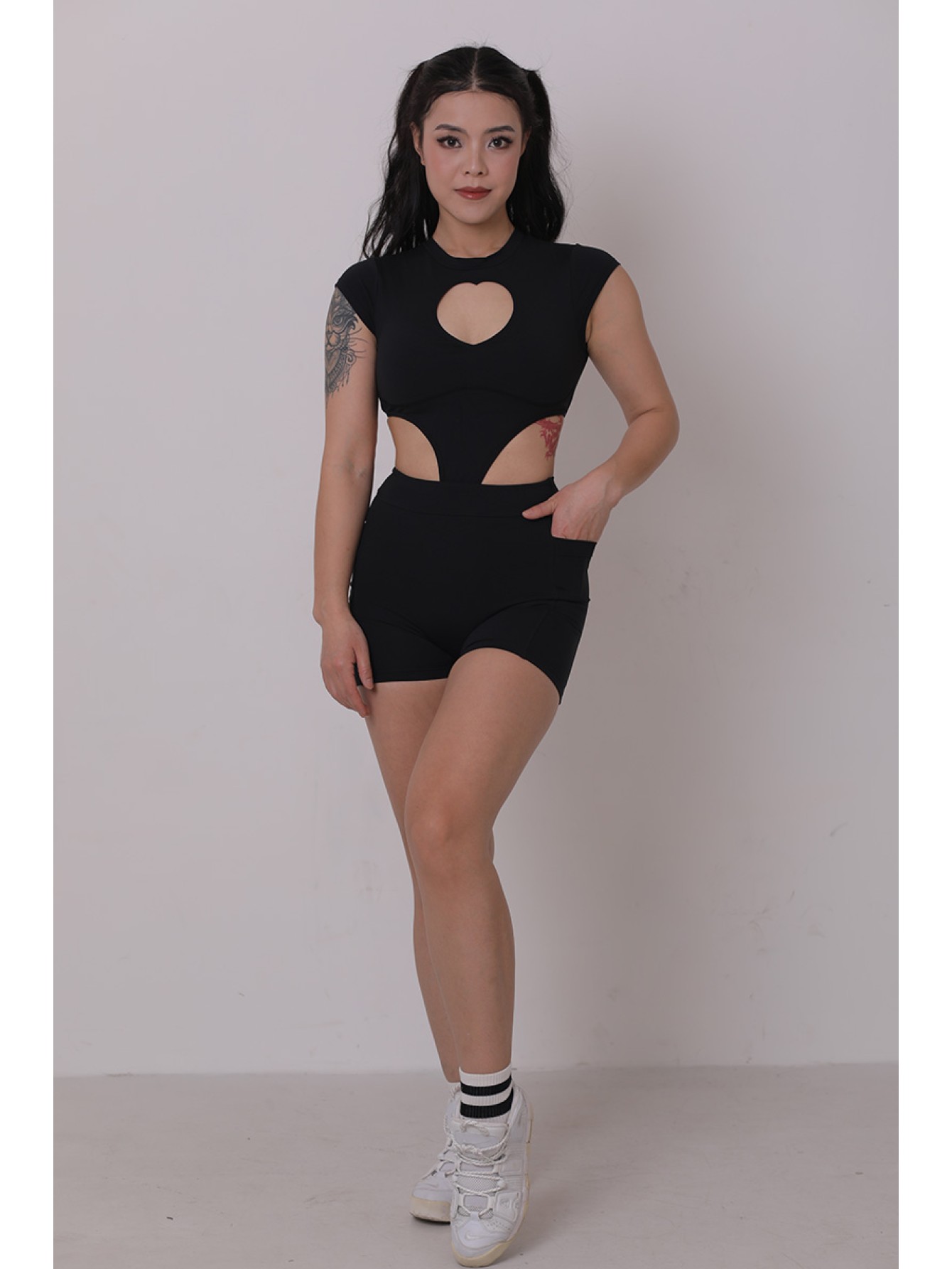 lafitwear original European and American peach heart hollow fitness yoga exercise nylon women's jumpsuit sexy big show 
