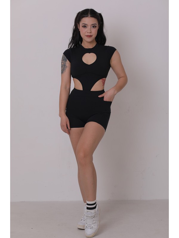 lafitwear original European and American peach heart hollow fitness yoga exercise nylon women's jumpsuit sexy big show