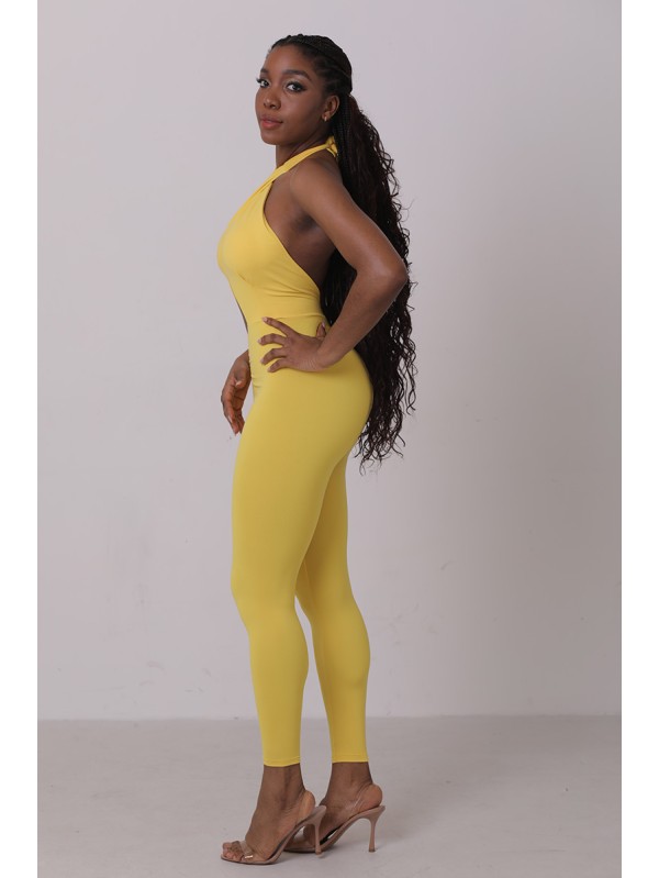 Lafitwear original European and American style women's crossover strappy bust one-piece jumpsuit with a stylish backless and sexy design